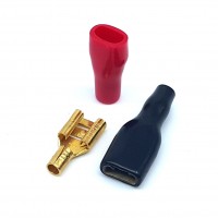 GFD14-63: 14 AWG 1/4" Gold Spade Solderless Crimp Terminal