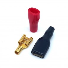 GFD14-63: 14 AWG 1/4" Gold Spade Solderless Crimp Terminal