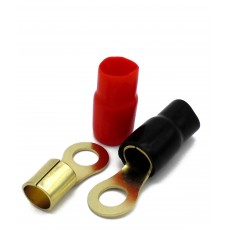 GRT00-3/8: 0 AWG 3/8" Gold Ring Solderless Crimp Terminal