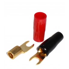 GST08-8: 8 AWG  #8 Gold Fork Solderless Crimp Terminal