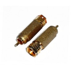 AG1002G: 12mm GOLD RCA PLUG,  2-Pack, RCA CONNECTOR​ 