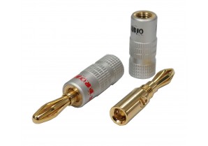 BG1025: TITANIUM BANANA CONNECTOR FOR 16GA to 10GA WIRE, 2-Pack 