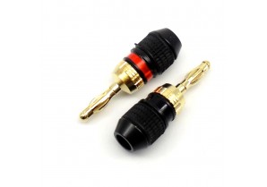 BG1008: GOLD BANANA CONNECTOR FOR 16GA to 10GA WIRE, 2-Pack