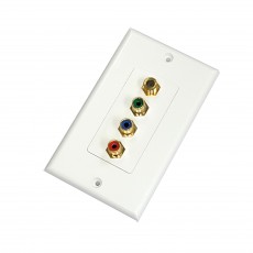 AV108G: Triple RCA jacks+ F-81 decora wall plate