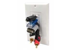 AV122: Brush Wall Plate, Cable Pass Through Insert, 1 Gang, cETL