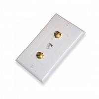 AV144G: Dual F-81+1*Phone Jack decora wall plate