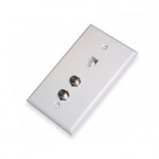 AV344: Single Phone Jack+Double F-81 wall plate