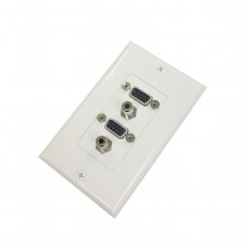 CAT-2V2MS: 2*VGA +2*3.5 Mini Stereo decora wall plate