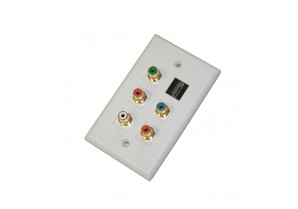 CAT-HD1AC: 1 HDMI F+5 RCA F(Gn/Rd/Bl/Wh/Rd)decora wall plate