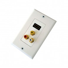 CAT-HD1AV: 1 HDMI F+3 RCA F(Wh/Rd/Yel) decora wall plate