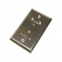 CAT-HD1V: HDMI Female+ VGA Metal wall plate