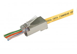 PH114L6-8M: RJ45 Metal Shielded Pass Through plug for CAT6