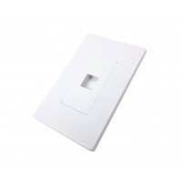 CAT503S-1: Screwless 1 Port Keystone Jack Wall Plate -White