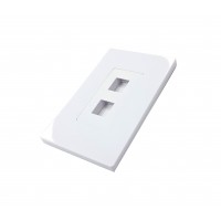 CAT503S-2: Screwless 2 Port Keystone Jack Wall Plate -White