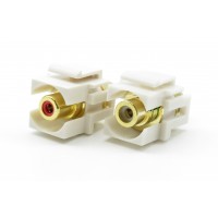 CAT-513G: RCA Hi-Fi Coupler Keystone Insert (Red/White), 2pcs/Pa