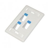 CAT603-3: 45  Degree Keystone wall plate 3 hole with icon