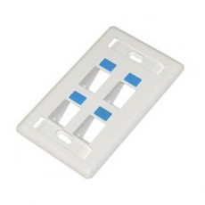 CAT603-4: 45  Degree Keystone wall plate 4 hole with icon