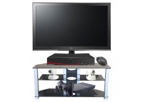 PPA-080: 65" 3 Glass Shelves Floor Stand For Big TV Display