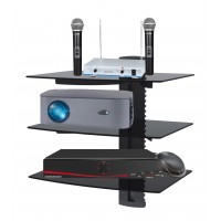 PPA049-03: Triple Glass Shelve Wall Mount for Home Hi-Fi systems