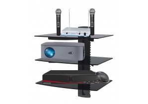 PPA049-03: Triple Glass Shelve Wall Mount for Home Hi-Fi systems