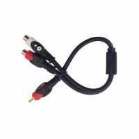 CA1015: Y CABLE, GOLD 1 RCA PLUG TO 2 RCA JACK 6mm