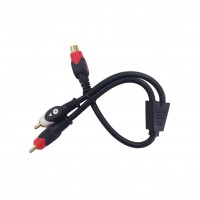 CA1016: Y CABLE, GOLD 1 RCA JACK TO 2 RCA PLUG 6mm